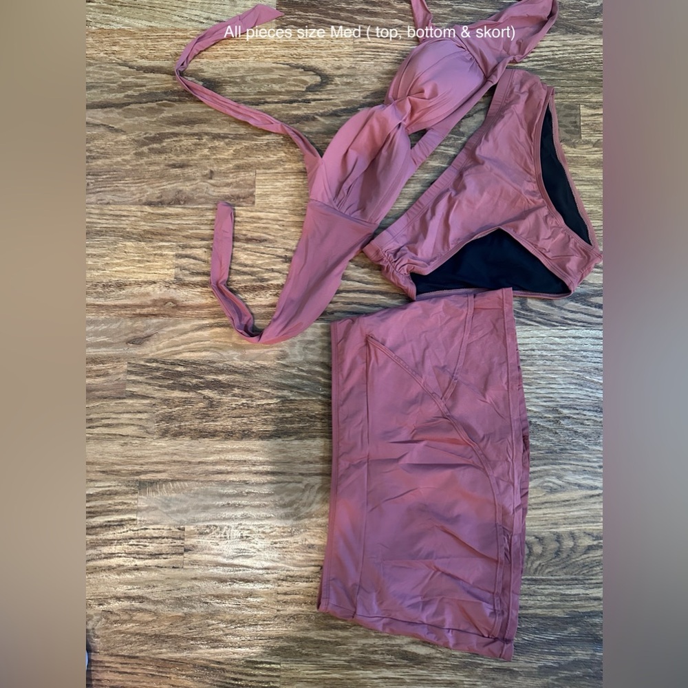 **Alex Marie 3-Piece Bathing Suit Set - Size Medium, Like New**MAUVE